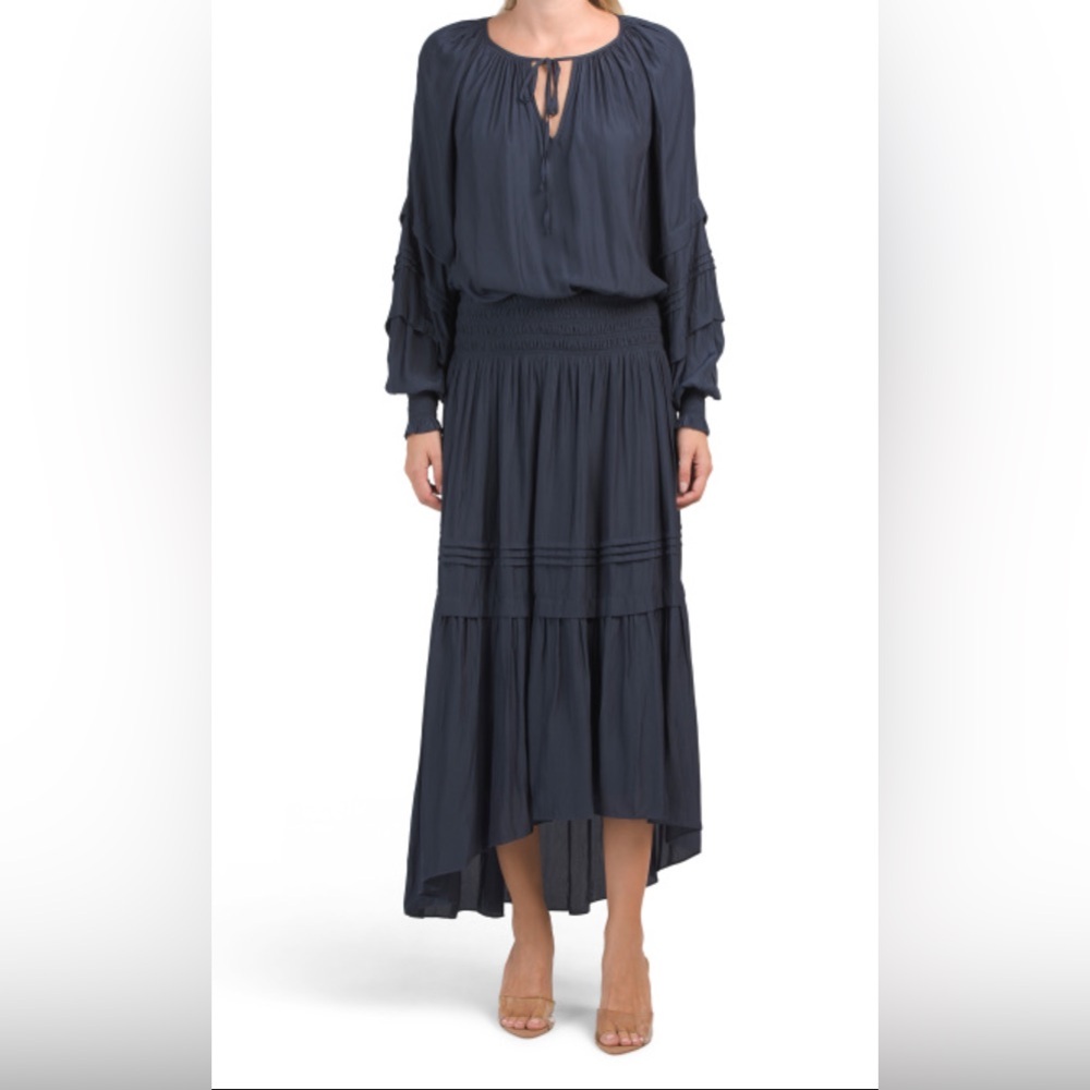 New $485 Ramy Brook Tropez Elegant Navy Blue Dress S